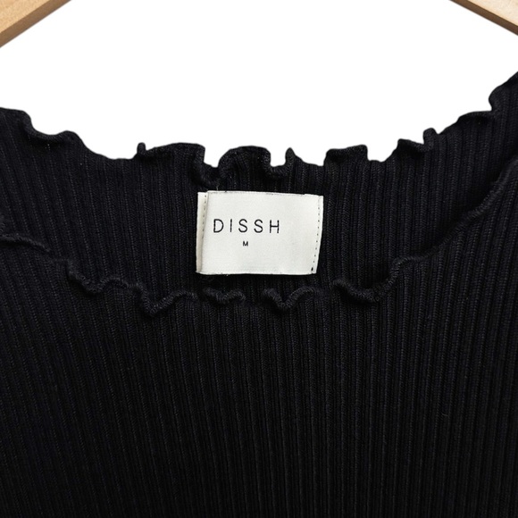 DISSH Sophia Ribbed Knit Long Sleeve Midi Dress Black - Picture 5 of 7